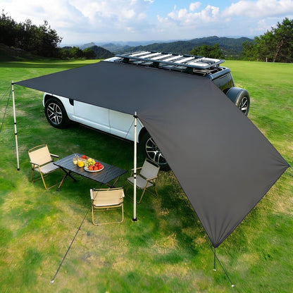 Car Awning Canopy Tent Universal SUV Van Campervan 410x240cm Waterproof Black
