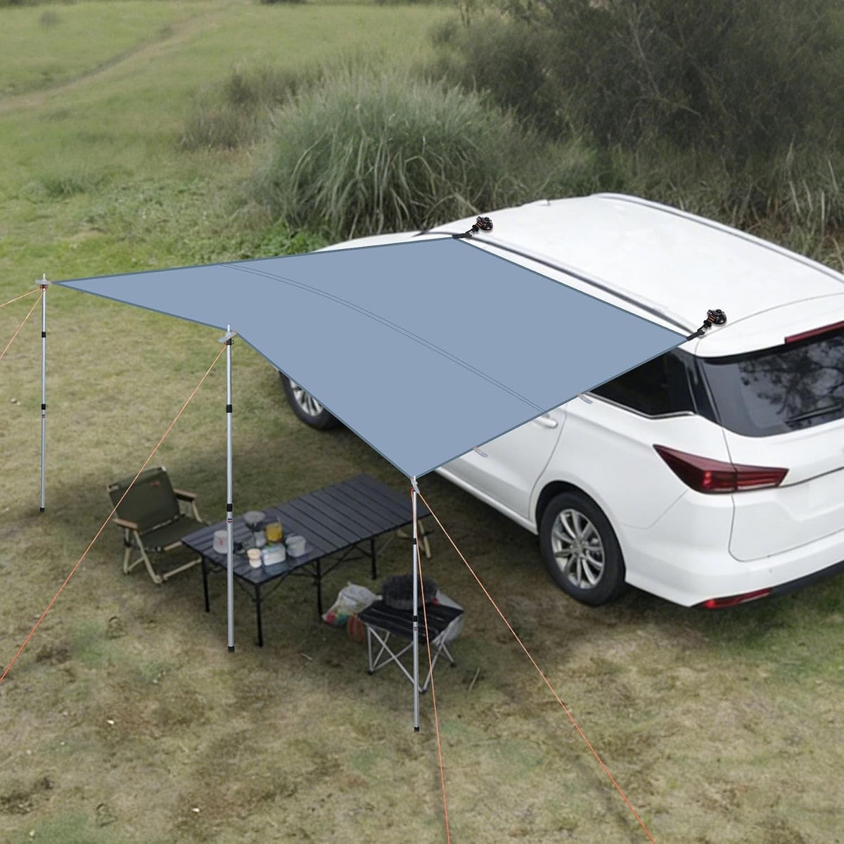 Campervan Awning Sun Canopy 250x240cm Waterproof Van Sunshade Rail Suction Cup K