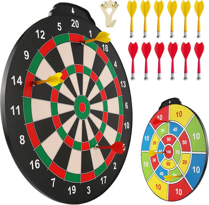Esjay 18 inch Magnetic Dart Board Set Double Sided Safe Dart Game Kids  RRP  £37