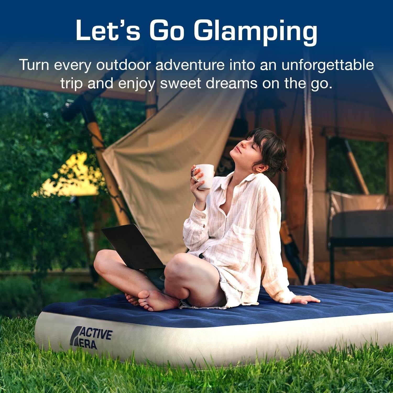 Active Era Luxury Camping Air Bed with USB Rechargeable Pump Single Size