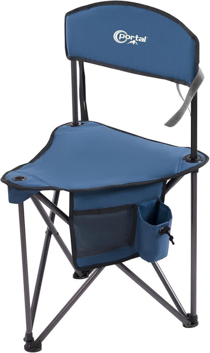Camping Stool Folding Backrest Portable Chair Fishing Hiking Outdoor 102kg Blue