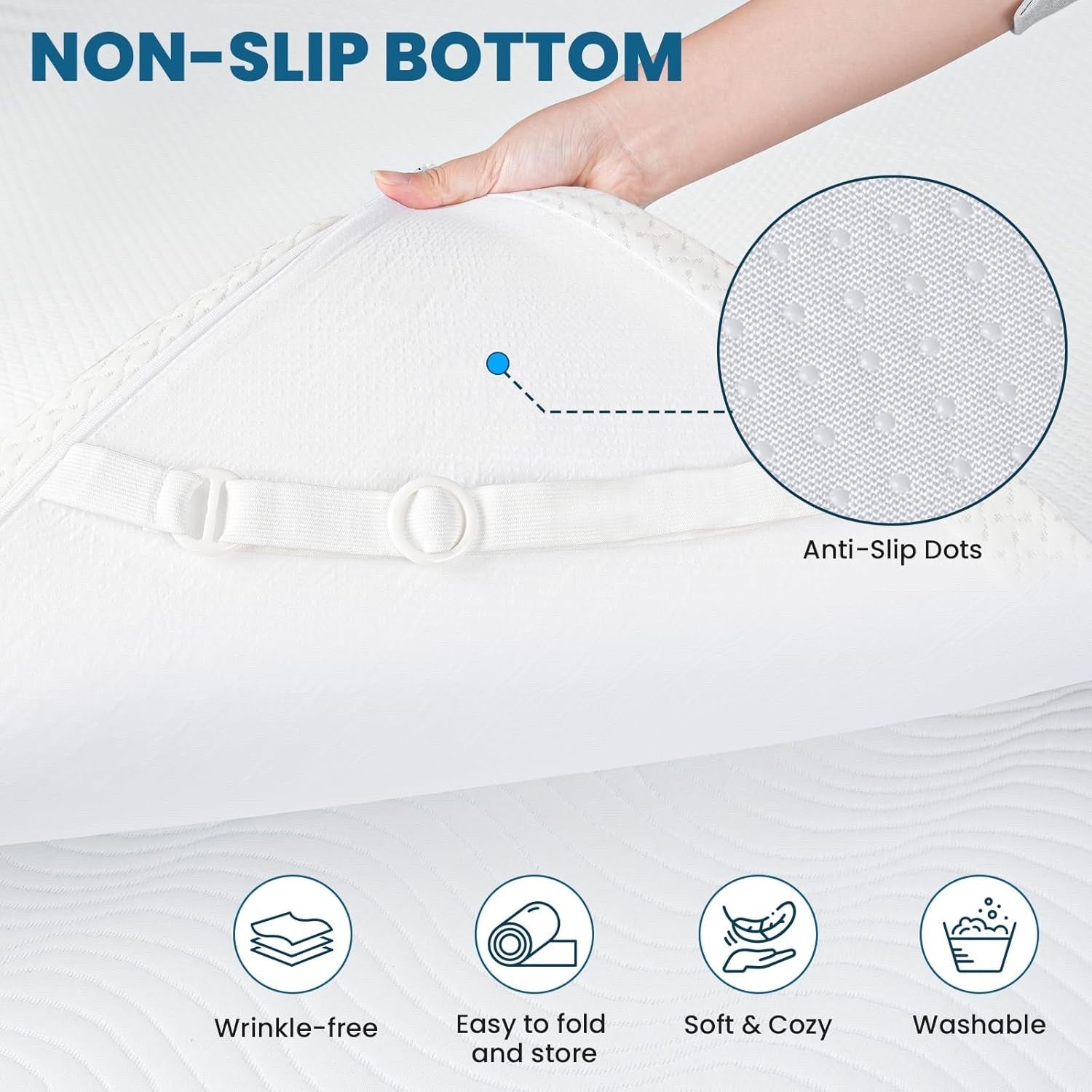 Mattress Topper King 150x200x7cm Memory Foam Washable Cover Back Support