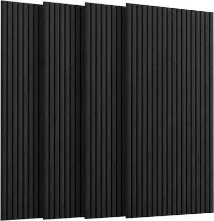 Acoustic Soundproof Wall Panels Self Adhesive 3D Sound Absorbing Black 4 Pack