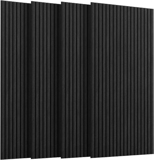 Acoustic Soundproof Wall Panels Self Adhesive 3D Sound Absorbing Black 4 Pack