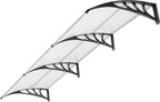 40x120in Polycarbonate Door Window Awning Canopy Clear Panel Black Bracket