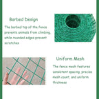 1M x 30M Green PVC Coated Wire Mesh Fence Roll 6x6cm Poultry Chicken Garden Net