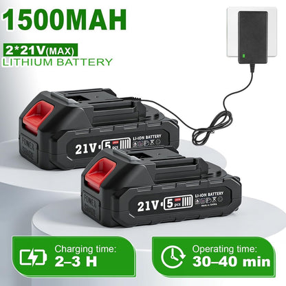 Cordless Strimmer Grass Trimmer 21V Battery Garden Cutter 2 Batteries Blades