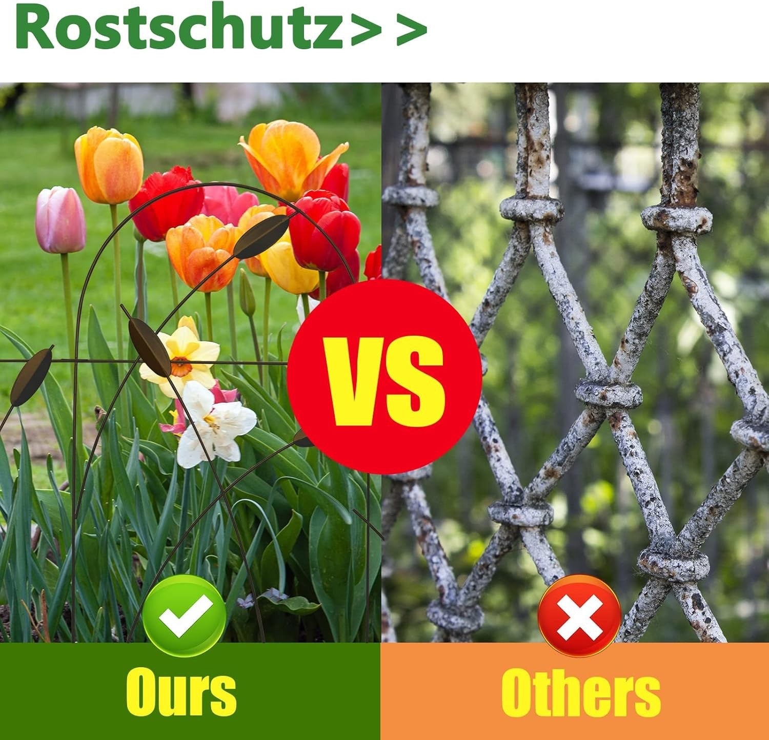 10 Panel Metal Garden Fence 82x50cm No Dig Rustproof Wrought Iron Border