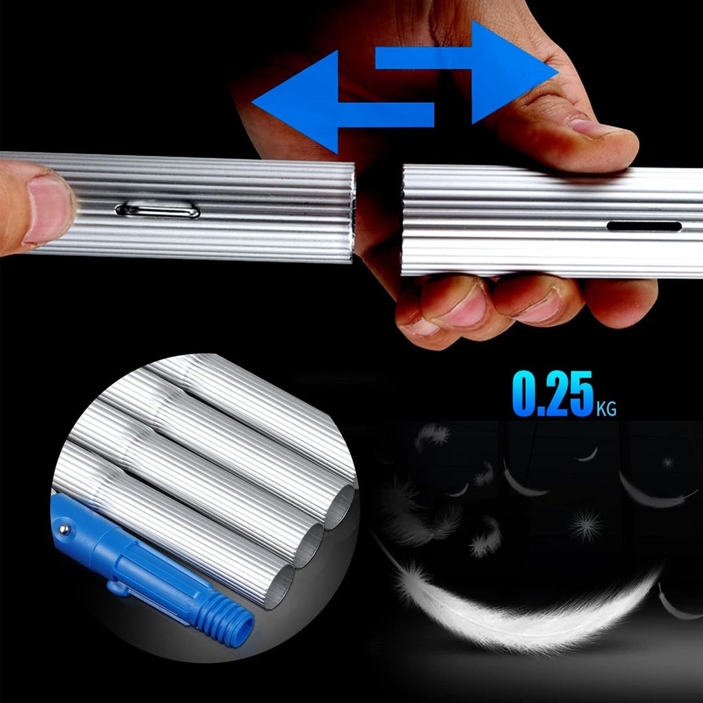 8M Water Fed Telescopic Window Cleaning Pole 55cm Brush Solar Panel PV Tool