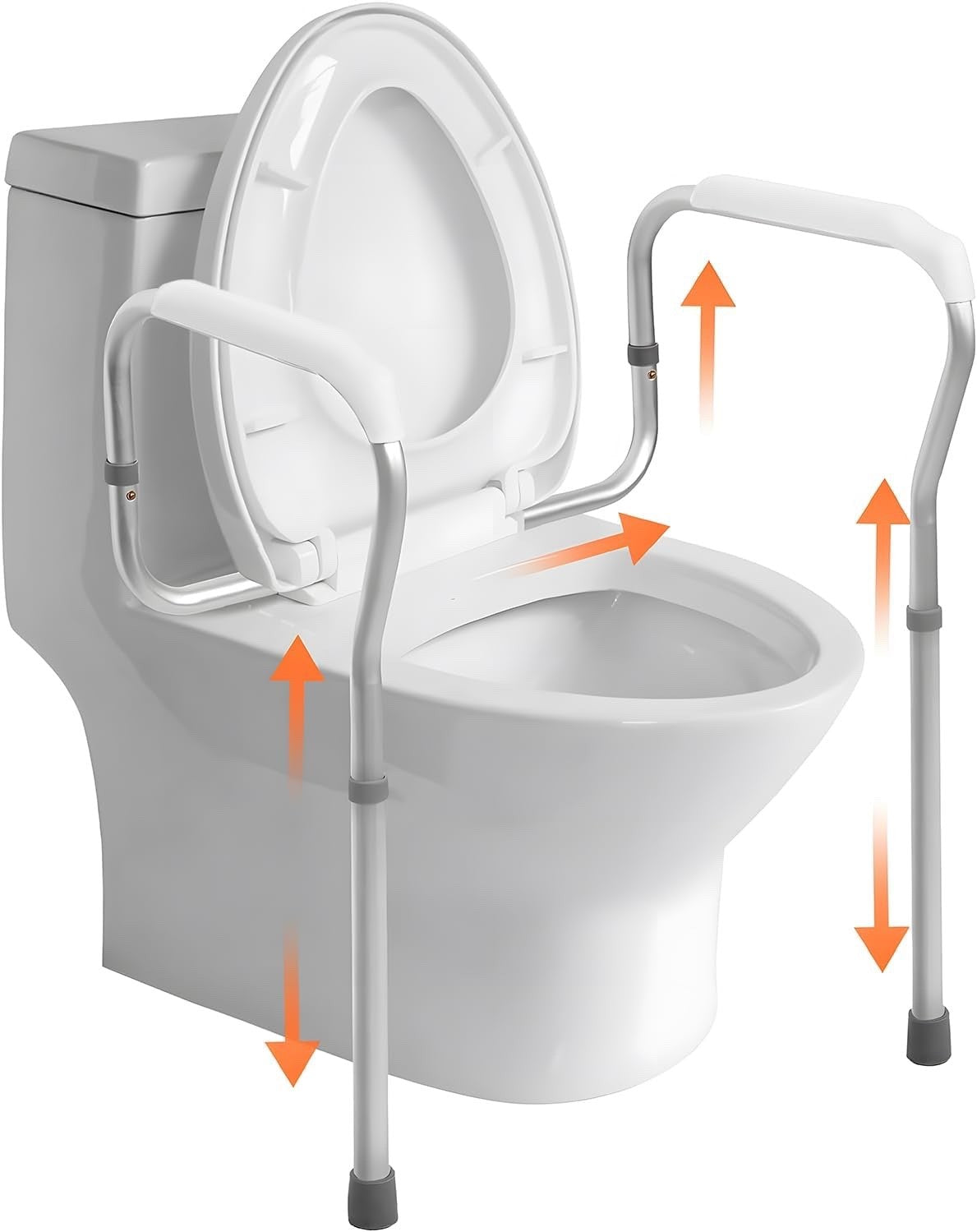 Toilet Safety Frame Rails Adjustable Height Width Aluminium Grab Bars 150kg Aid