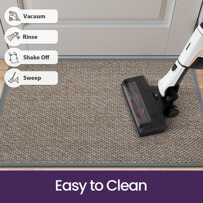 Door Mat Indoor Entrance Rug 80x120cm Grey Dirt Trapper Non Slip Rubber Backed