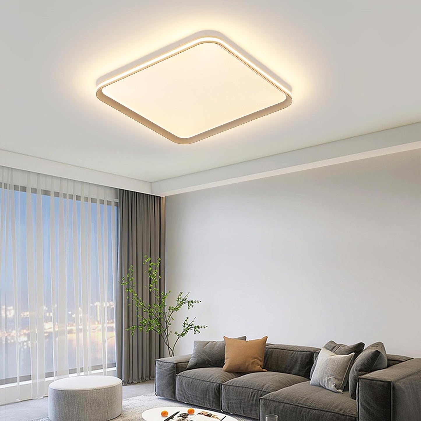 LED Ceiling Light Aluminium Dimmable 3 Colour Temperature Kitchen Bathroom