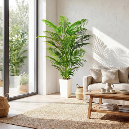 Artificial Palm Tree 180cm Tall Areca Fake Plant White Pot Indoor Home Decor