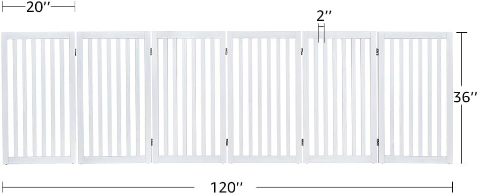 XL Freestanding Pet Gate Expandable Wooden Dog Safety Barrier Indoor Home