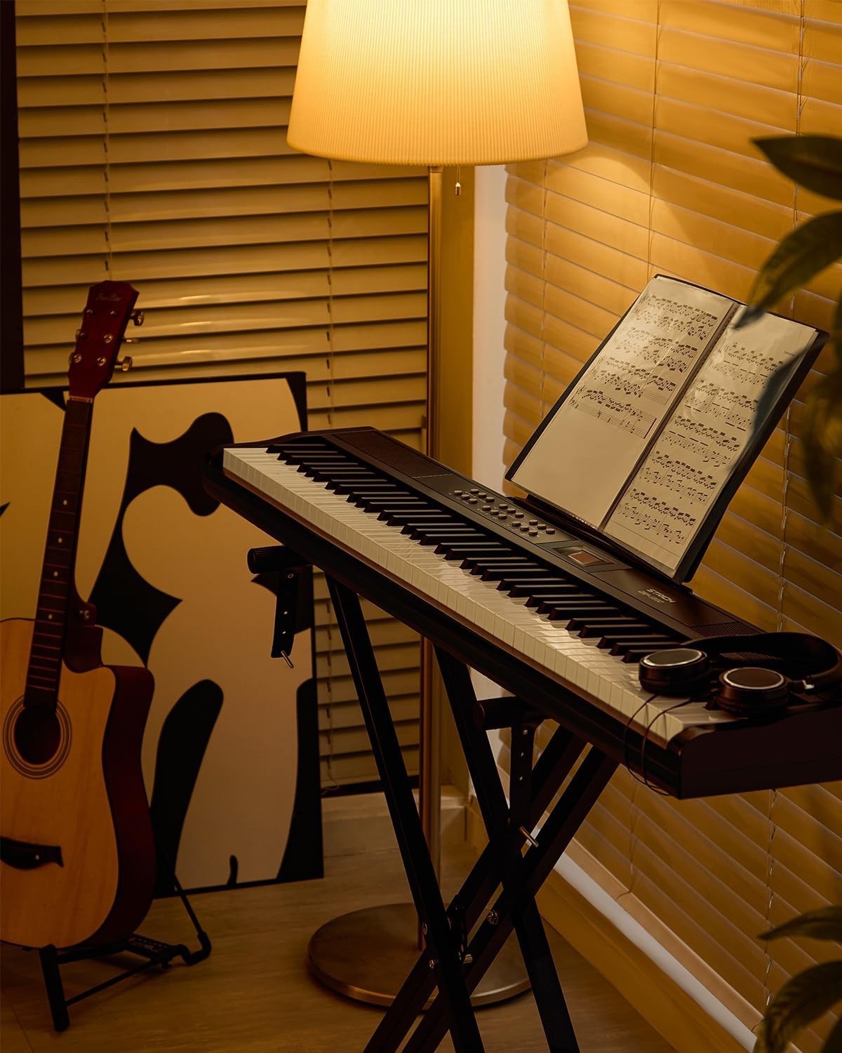 Digital Piano Keyboard 88 Keys Semi Weighted Electric Stand Sustain Pedal USB