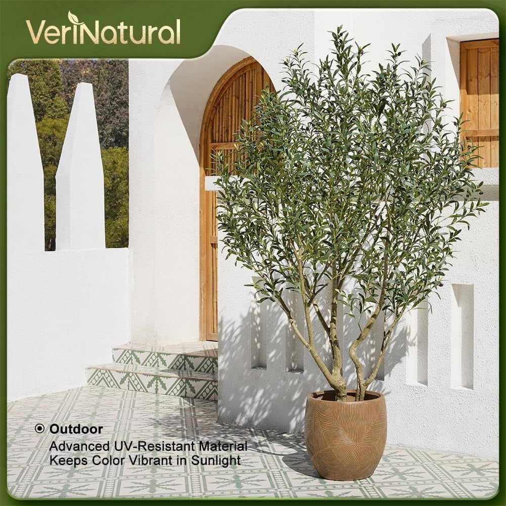 VeriNatural 240cm Artificial Olive Tree Large Faux Plant Indoor Outdoor