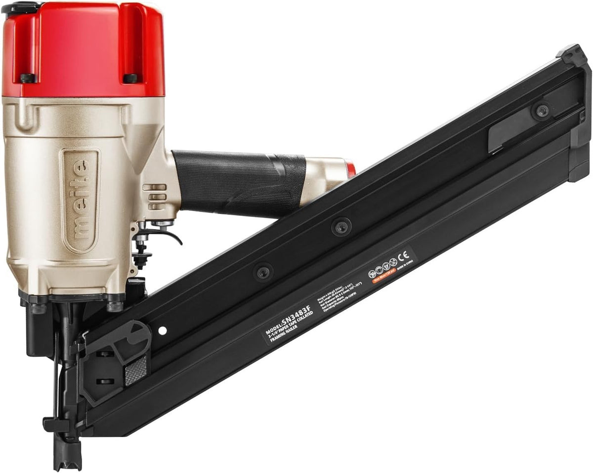 Framing Nail Gun Pneumatic 34 Degree 50-83mm Meite SN3483F Angled Air Nailer
