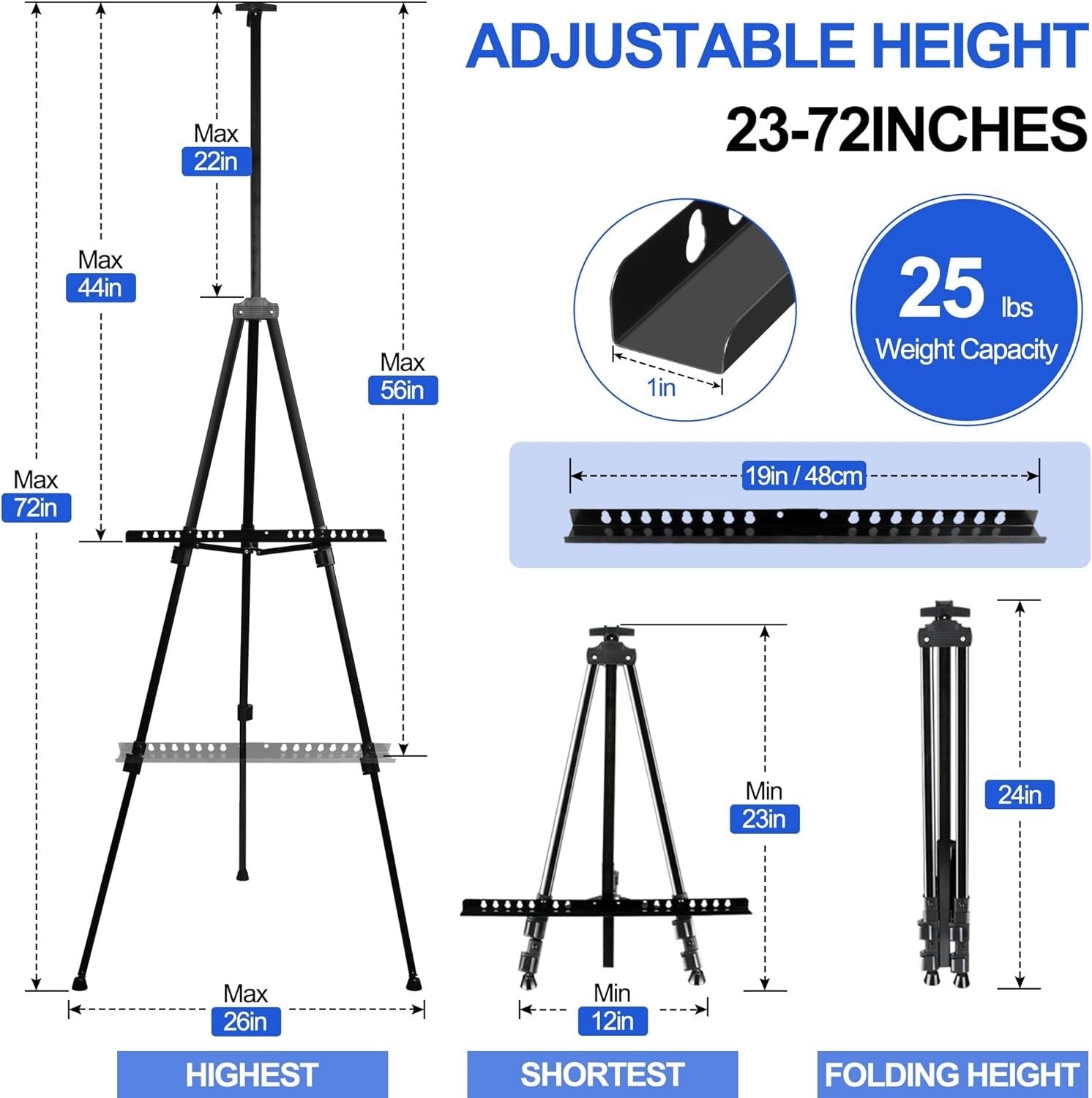 FUDESY Artist Easel Stand, Adjustable Art Tripod for Painting 58cm to 182cm