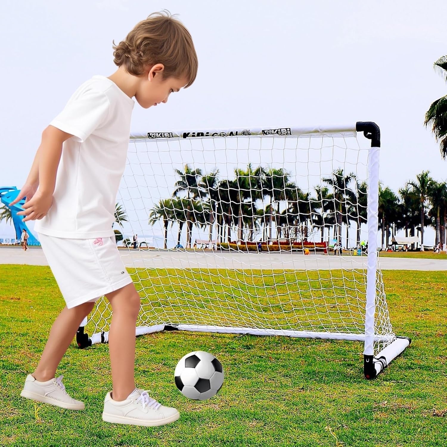 Kids Football Goal Foldable Soccer Net Portable Garden Indoor Outdoor 115cm