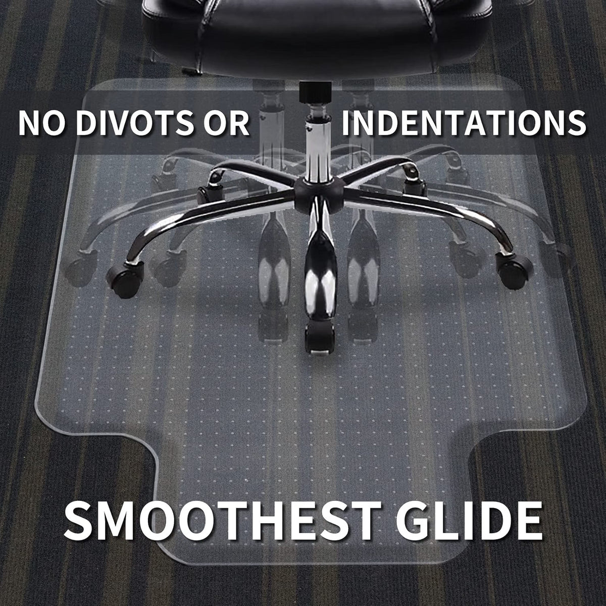 Chair Mat Carpet Floor 120x90cm with Lip PVC Clear Anti Slip Office Protector