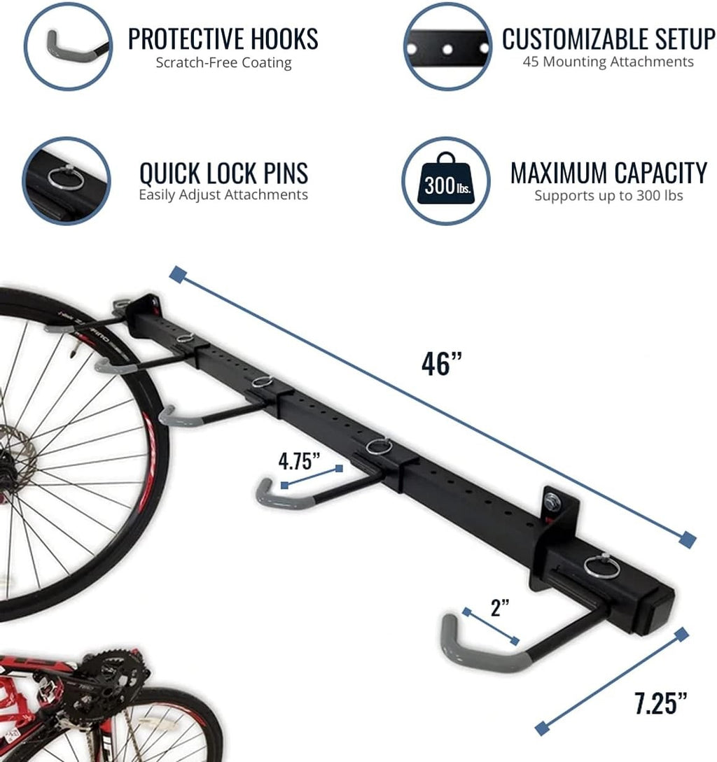 StoreYourBoard 5 Bike Storage Rack Cycling Wall Mount Hook System