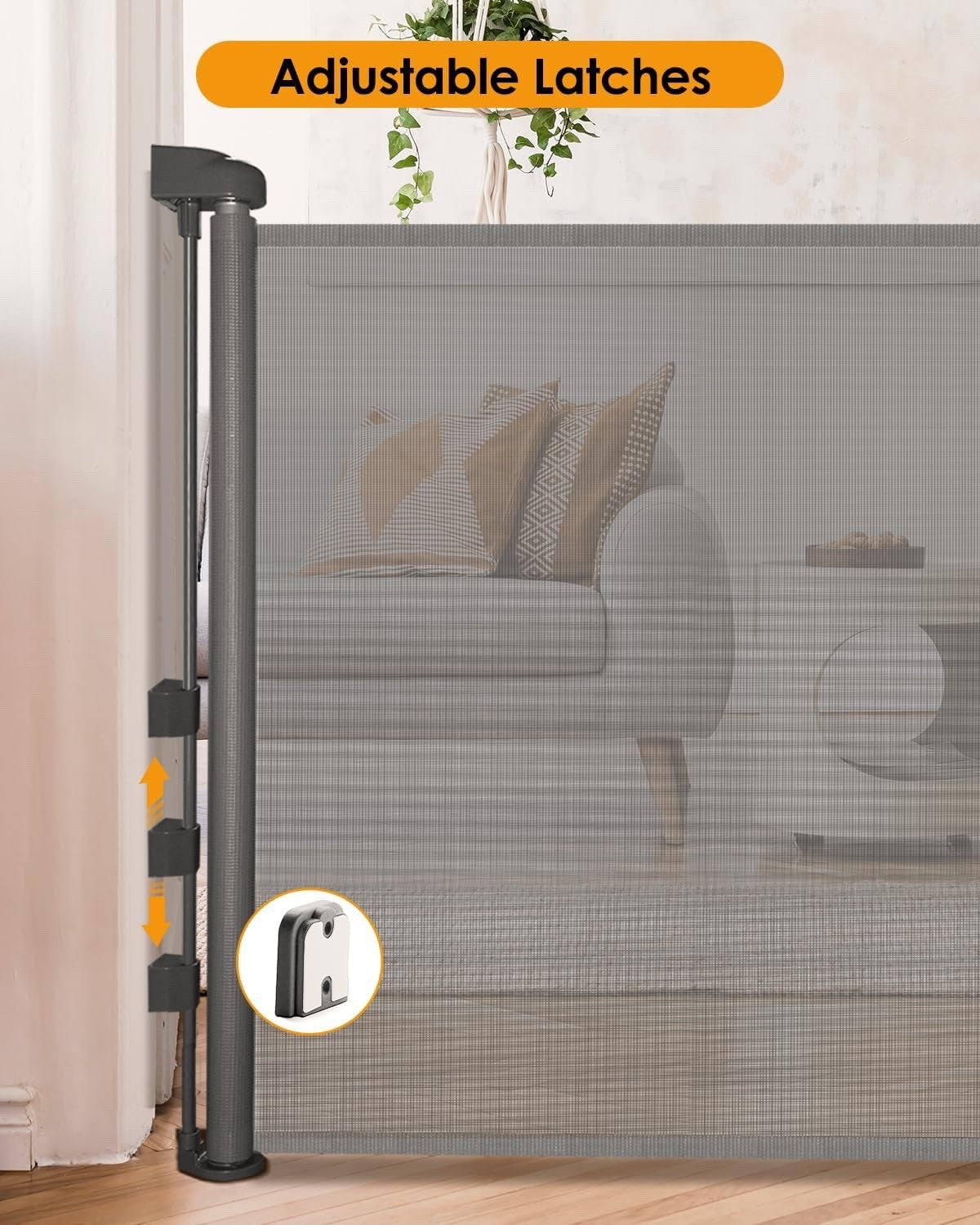 Retractable Baby Stair Gate 86cm x 300cm Mesh Safety Barrier Child Dog Indoor