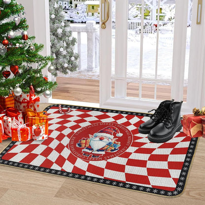 Buffalo Plaid Christmas Door Mat 80x120cm Non Slip Dirt Trapper Rug Indoor