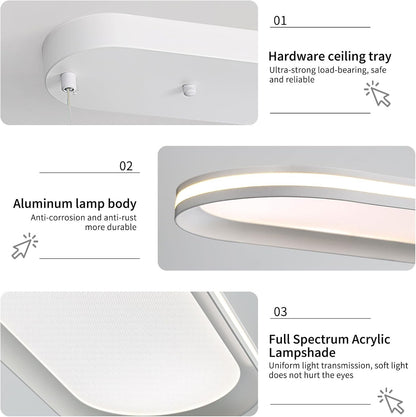 Oval Pendant Light 120cm Dimmable LED Ceiling Lamp Adjustable 3 Color Modes