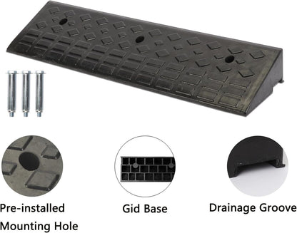 Rubber Kerb Ramp Heavy Duty 100x25x10cm Non Slip Driveway Threshold Access