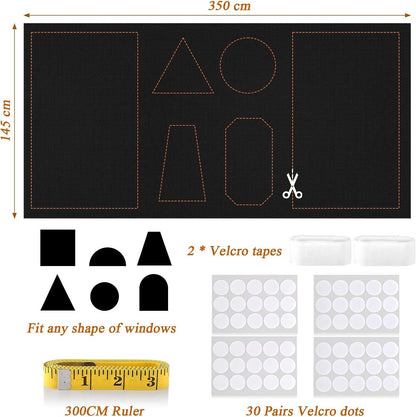 LUCMO Blackout Blinds 350 x 145 CM 100% Blackout Blinds Curtain for Window