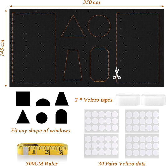 LUCMO Blackout Blinds 350 x 145 CM 100% Blackout Blinds Curtain for Window