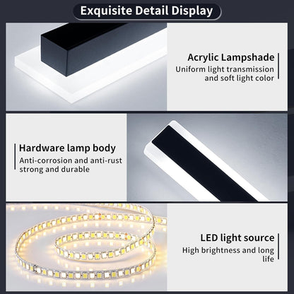 Outdoor LED Wall Light 60cm 6000K Cool White IP65 Waterproof Strip Garden Lamp