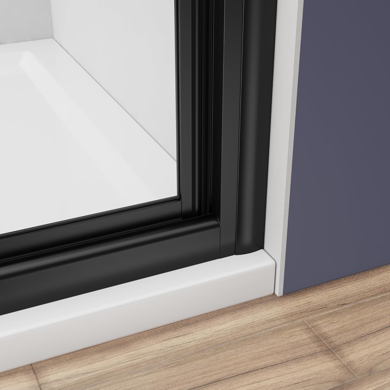 ELEGANT 860mm Black Bi Fold Shower Enclosure Inwards Opening