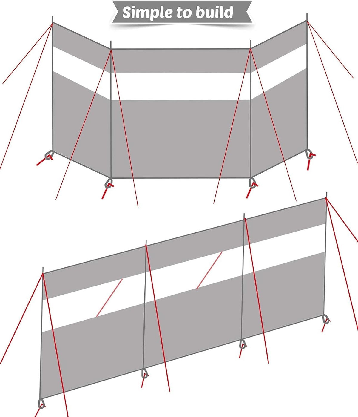 Camping Windbreak 4.4m Outdoor Privacy Shelter Oxford Iron Black HIKEMAN Tarp