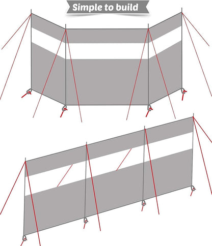 Camping Windbreak 4.4m Outdoor Privacy Shelter Oxford Iron Black HIKEMAN Tarp
