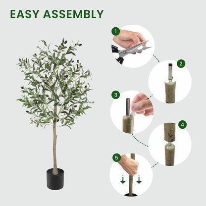 Artificial Olive Tree 120cm Faux Silk Indoor Plant Lifelike Home Office Decor