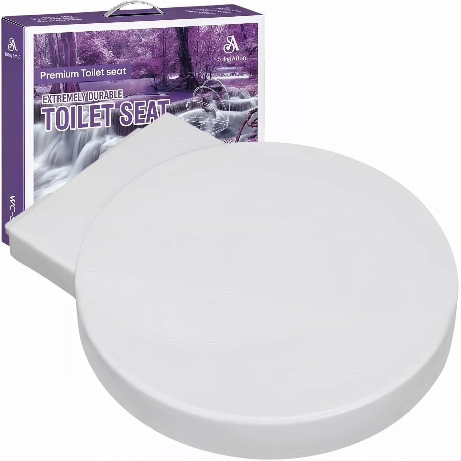 Round Toilet Seat Replacement Soft Close White Top Fix Quick Release 44x39cm WC