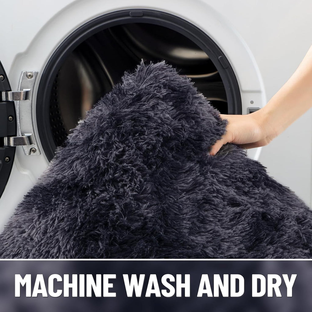 240x340cm Dark Grey Shaggy Area Rug Soft Washable Anti Slip Living Room