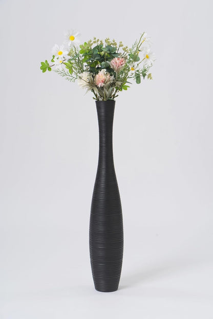 Tall Floor Vase 65cm Black Resin Decorative Vase Living Room Home Decor