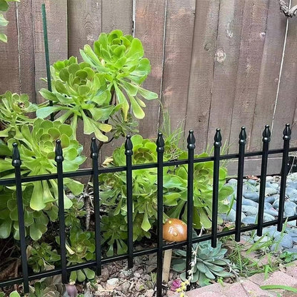 Garden Fence Border Panels Metal 5 Pack Black 45cm x 57cm 2.8m No Dig Edging