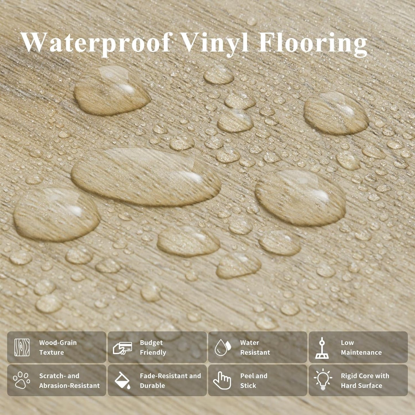 Vinyl Floor Planks Self Adhesive 36 Pack 5sqm Waterproof Wood Effect Tiles Home