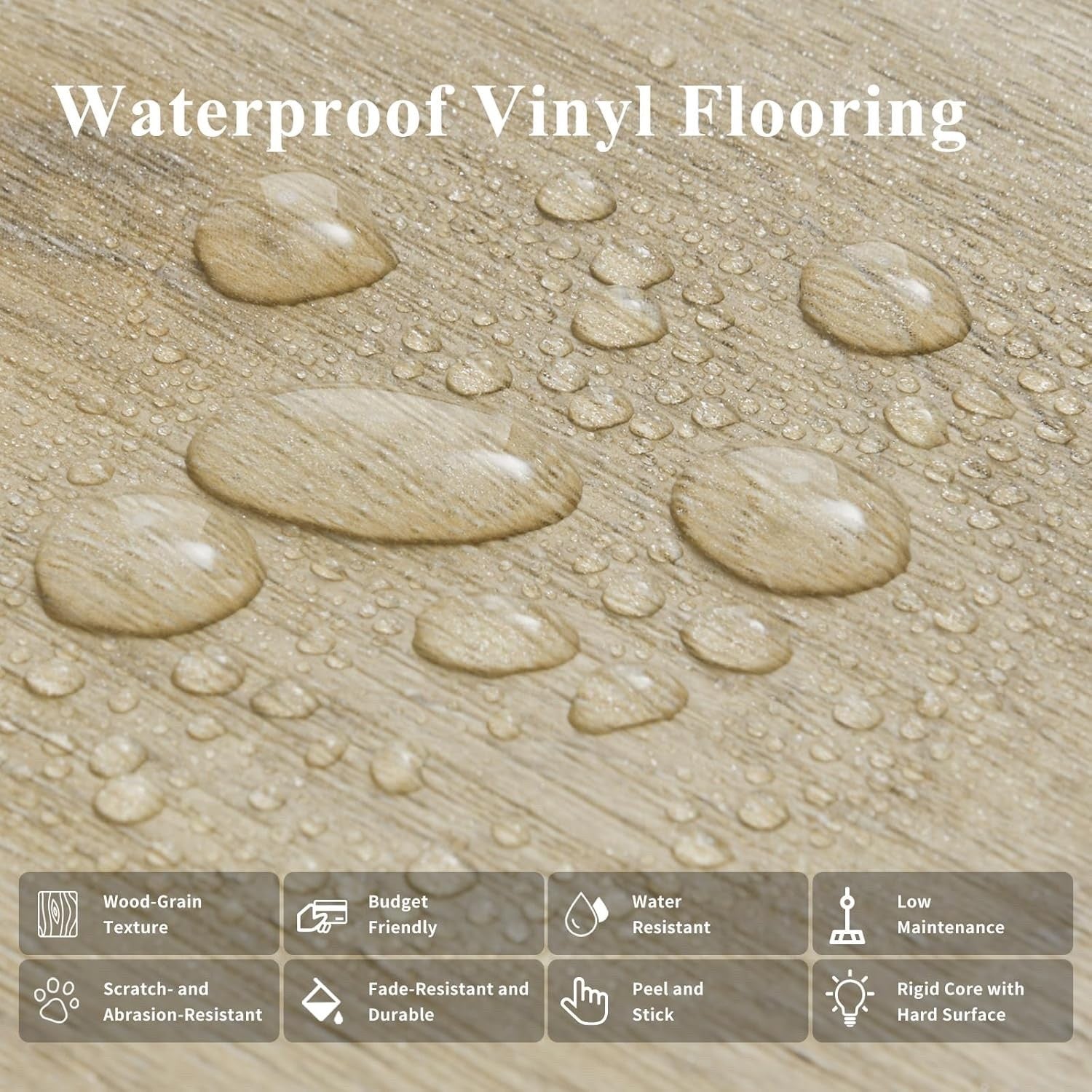 Vinyl Floor Planks Self Adhesive 36 Pack 5sqm Waterproof Wood Effect Tiles Home