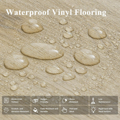 Vinyl Floor Planks Self Adhesive 36 Pack 5sqm Waterproof Wood Effect Tiles Home