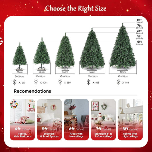 SALCAR 5ft Artificial Christmas Tree – Full & Realistic 150cm Spruce Pine