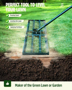 Stainless Steel Lawn Leveling Rake 45x10in Plate Adjustable Handle Tool
