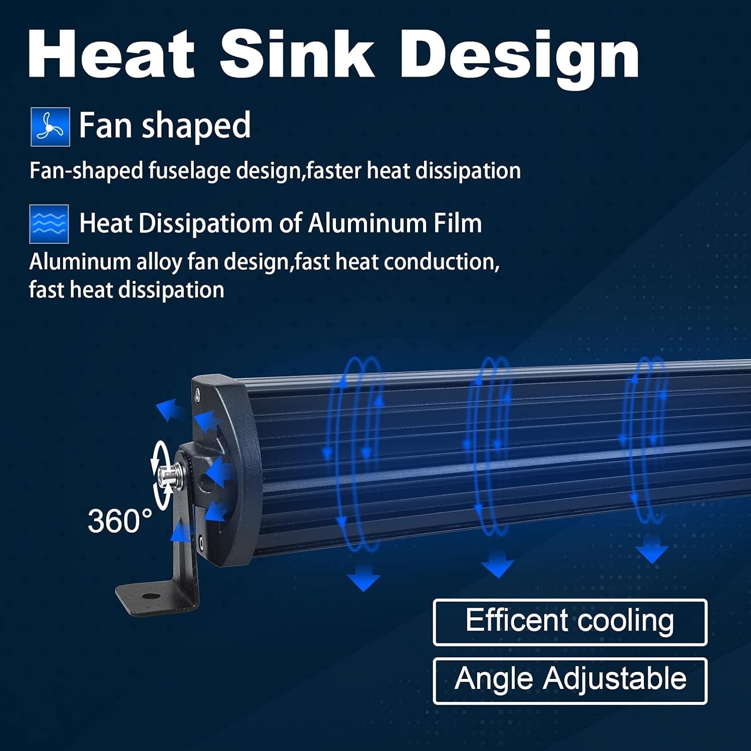 AUXTINGS 52" 675W LED Light Bar Triple Row 6000K + Remote Strobe Harness Kit