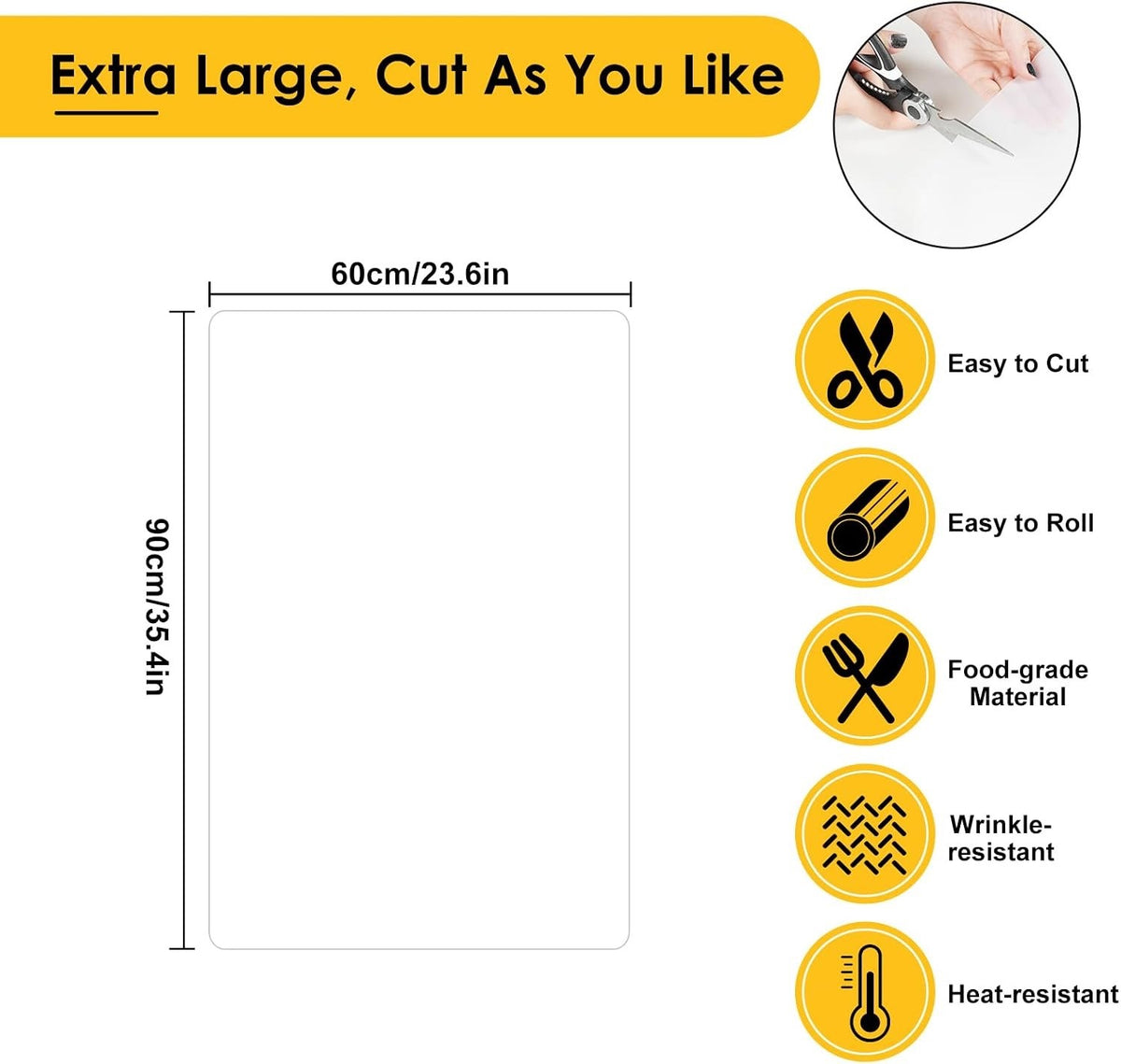 Silicone Worktop Protector Mat 60x90cm Clear Heat Resistant Non Slip Kitchen