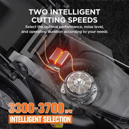 Litheli Cordless Lawn Mower 20V 33cm Brushless 5 Heights 30L 4.0Ah Battery