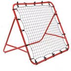 100x100cm Football Rebounder Training Net Adjustable Angles Steel Frame Red