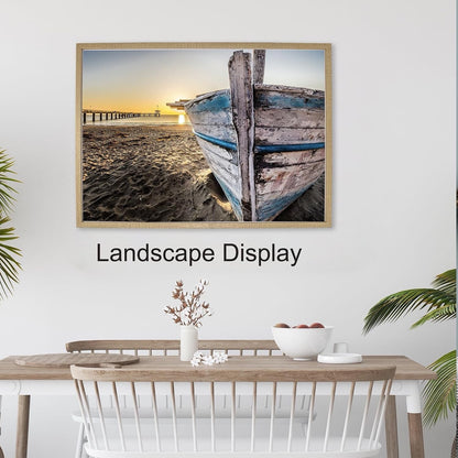 Picture Frames A1 Wooden Poster Photo Frames 3 Pack Natural Wood Effect A2 Mount